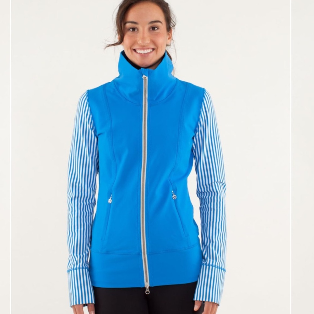 Lululemon Daily Yoga Jacket Beaming Blue / Polar Cream Size 8 – Like New